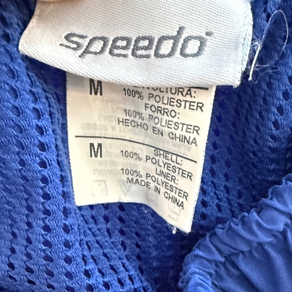 Men's Speedo Blue Elastic-Waist Swim Shorts with Pockets - Picture 3 of 8